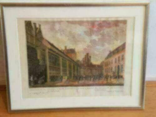 Jongens Burgerweeshuys Amsterdam kopergravure + aquarel 1767, Antiek en Kunst, Ophalen