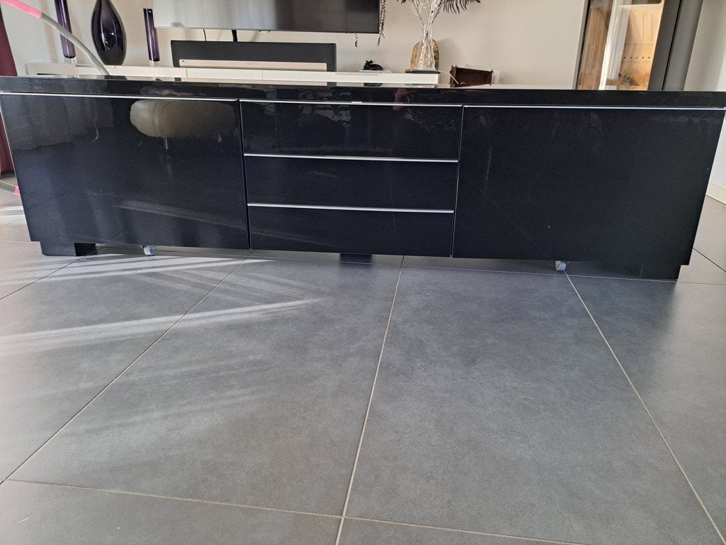 Ikea Besta zwarte hoogglans kast, Huis en Inrichting, Ophalen, Gebruikt, 150 tot 200 cm, Tijdloos, modern