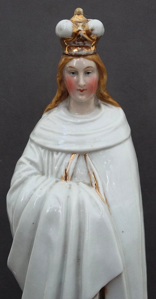 Omstreeks 1875 GROOT Porseleinen Maria Madonna Beeld, Antiek en Kunst, Antiek | Religie, Ophalen of Verzenden
