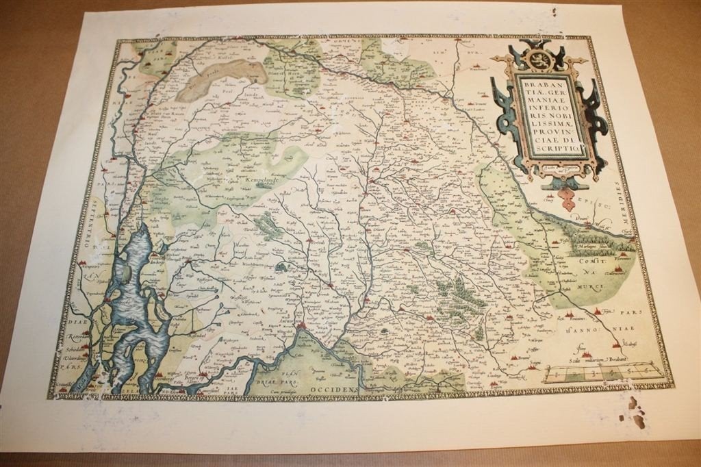 Kaart - Brabantiae Germaniae Inferioris Nobilissimae Provinc, Gelezen, Ophalen of Verzenden, Landkaart, 1800 tot 2000