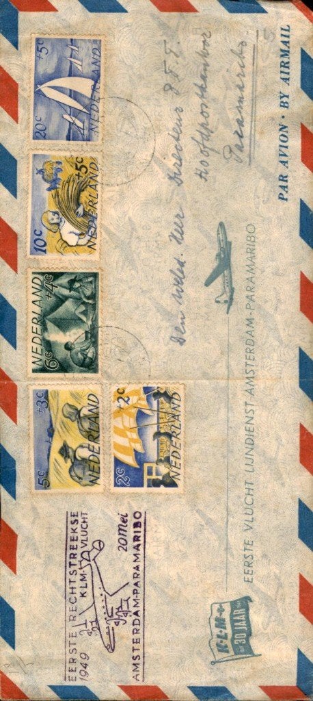 Amsterdam - Suriname - FFC - 1949, Verzenden, Envelop
