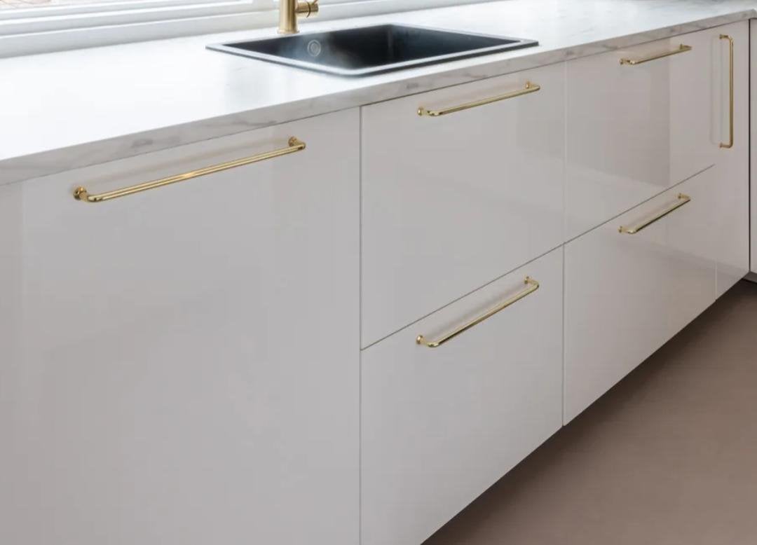 16x gouden handgrepen 320mm, Ophalen, Zo goed als nieuw