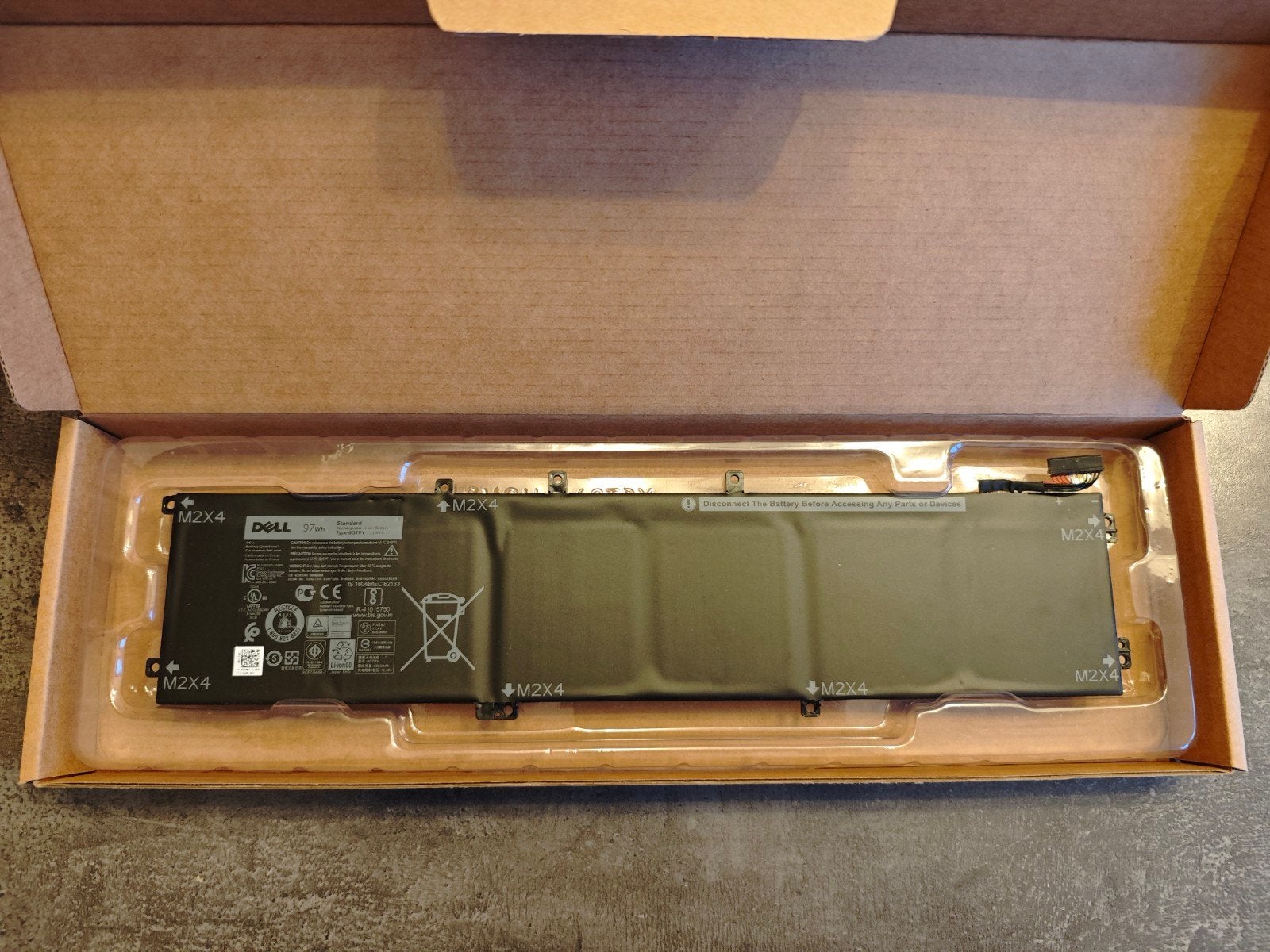 Dell 6GTPY 97Wh laptop accu (30% capaciteit), Computers en Software, Ophalen of Verzenden, Gebruikt, Dell