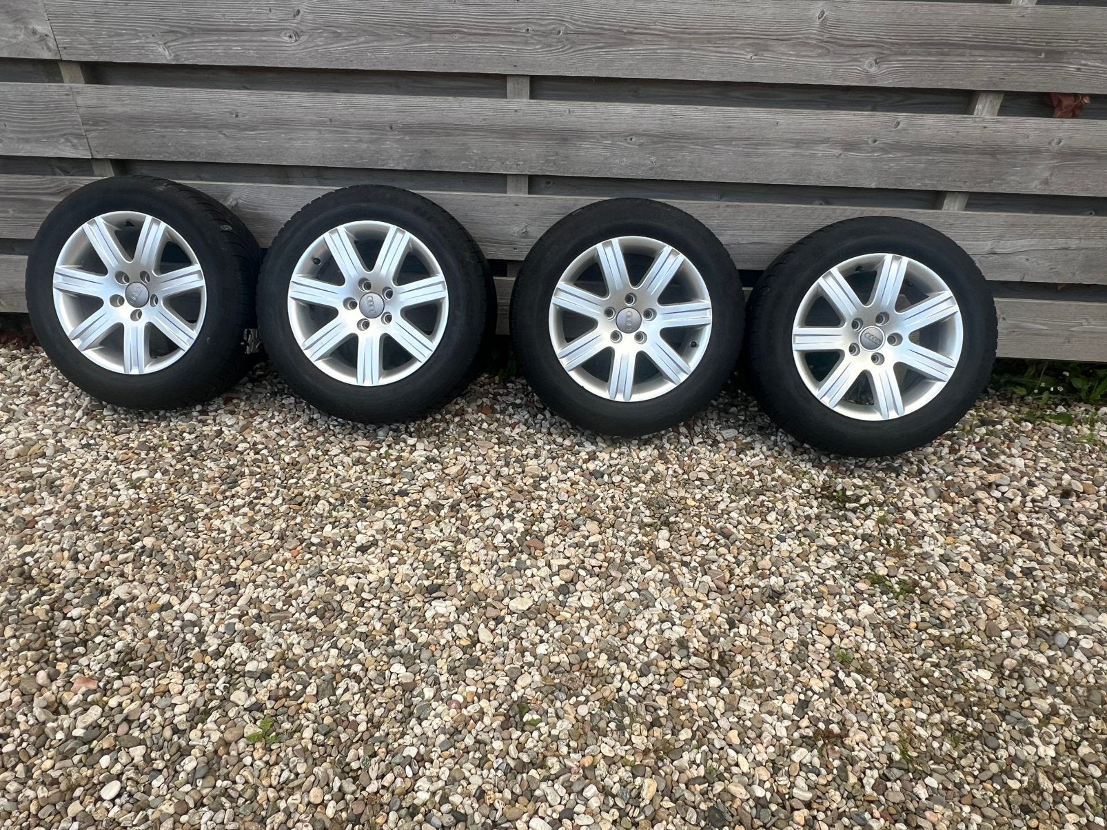 Originele audi velgen 5x112 met nog goeie winter banden, Ophalen, Gebruikt, 16 inch, Banden en Velgen
