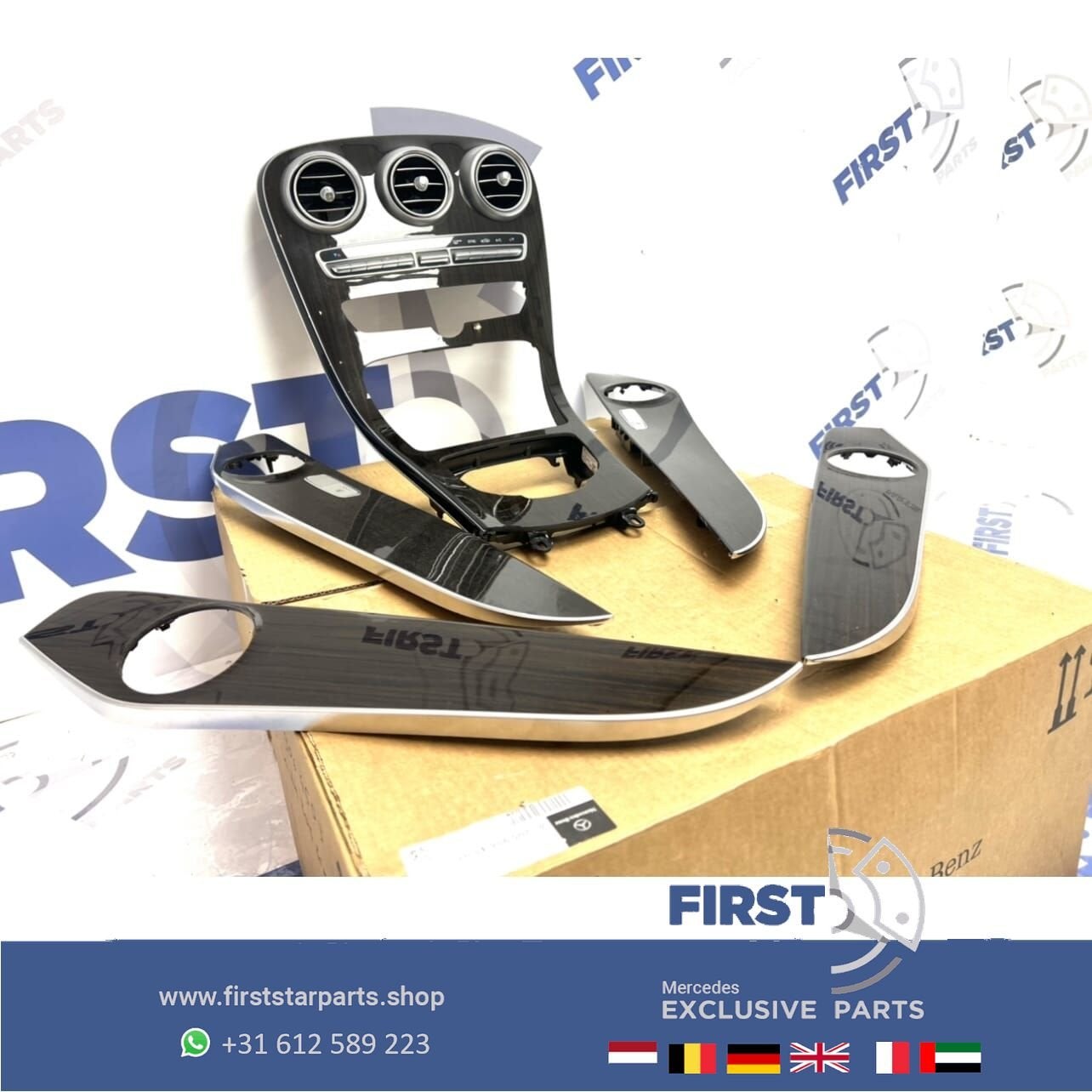 W205 Mercedes C Klasse AMG wortel hout middenconsole + deurl, Gebruikt, -, Ophalen of Verzenden, -