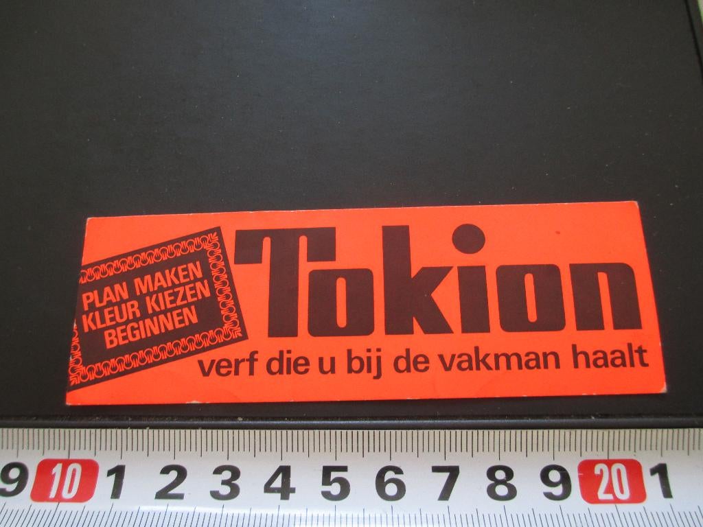 sticker TOKION verf die u bij de vakman haalt *, Verzamelen, Ophalen, Zo goed als nieuw