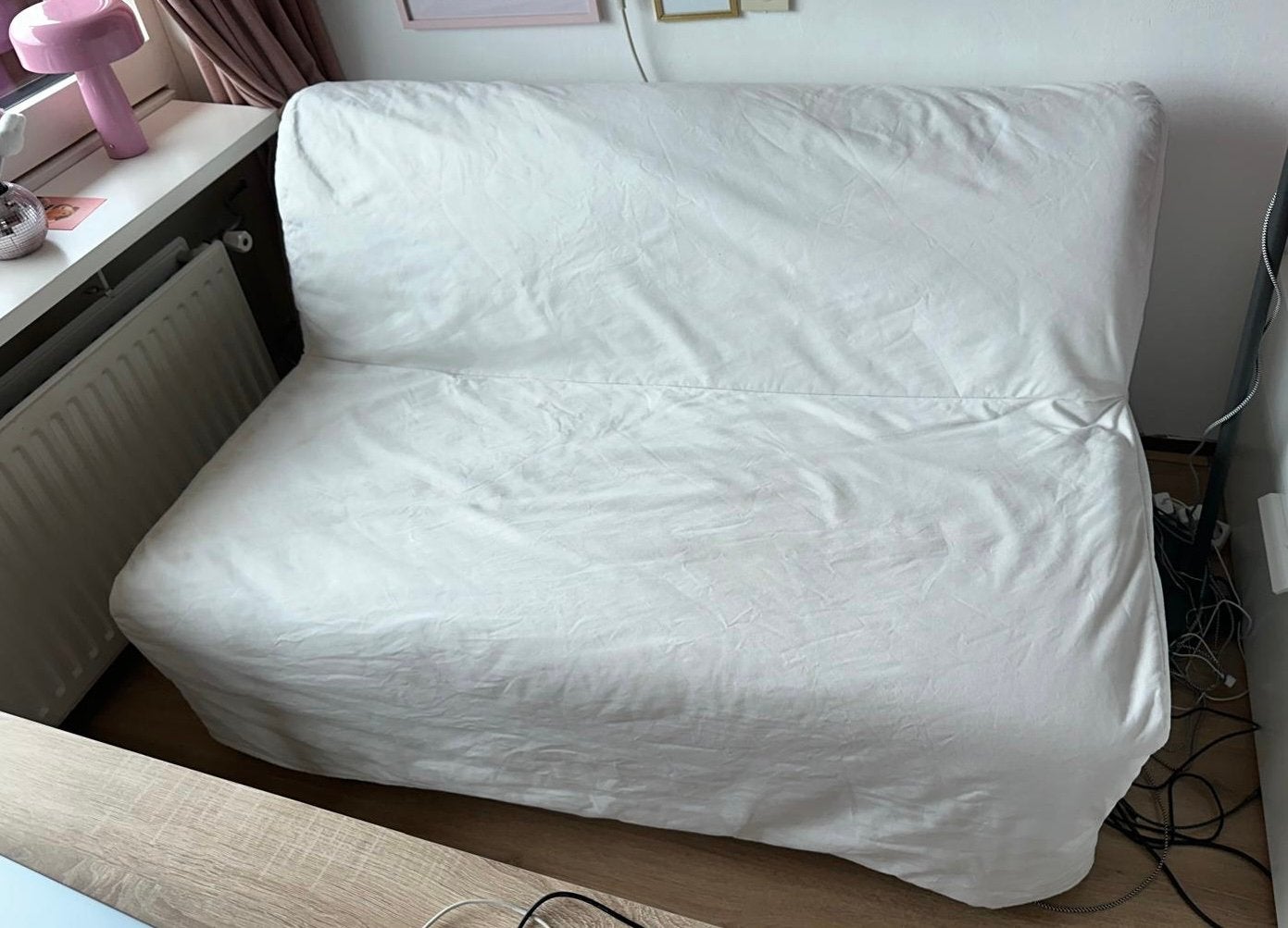 IKEA Lycksele slaapbank met witte hoes, Ophalen, Gebruikt, Wit, Tweepersoons