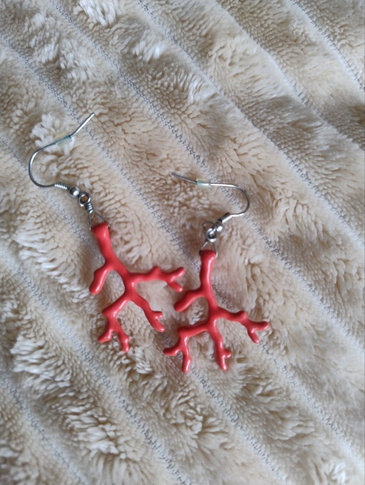 Zomerse Koraal Oorbellen - Hangers, Overige materialen, Ophalen of Verzenden, Rood, Hangers