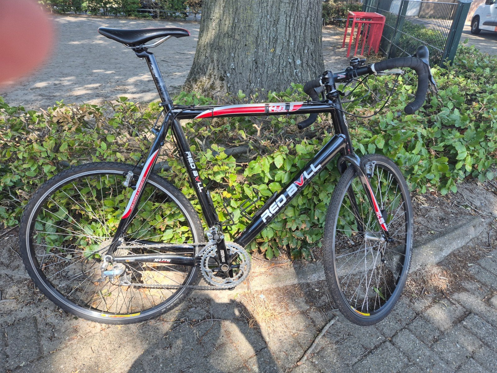 Wielrenfiets / Cyclo Cross zwart, 28 inch, 10 tot 15 versnellingen, Velgrem, Zo goed als nieuw