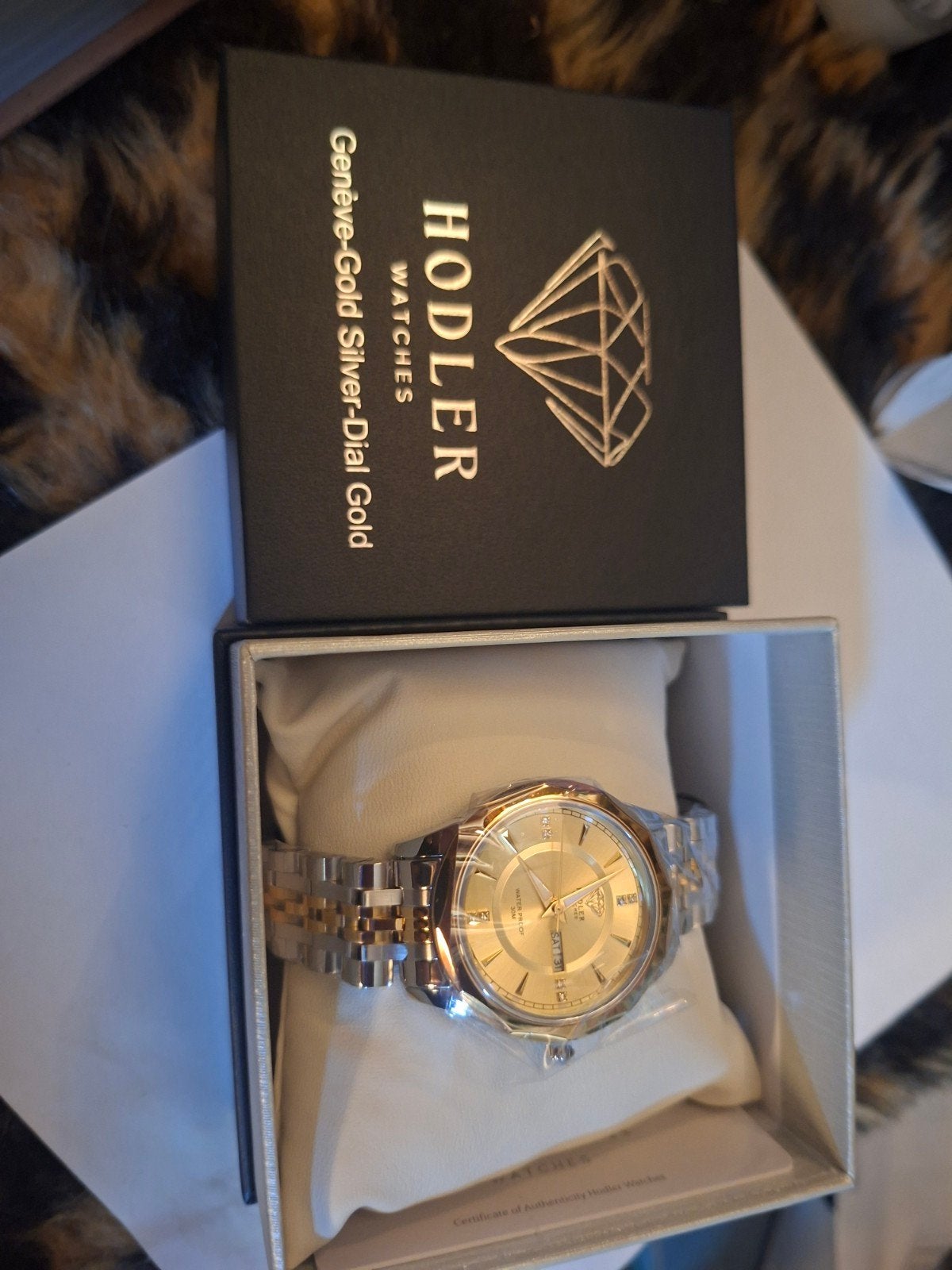 Hodler Horloge Geneve-Gold Silver-Dial Gold, Sieraden, Tassen en Uiterlijk, Horloges | Heren, Ophalen of Verzenden