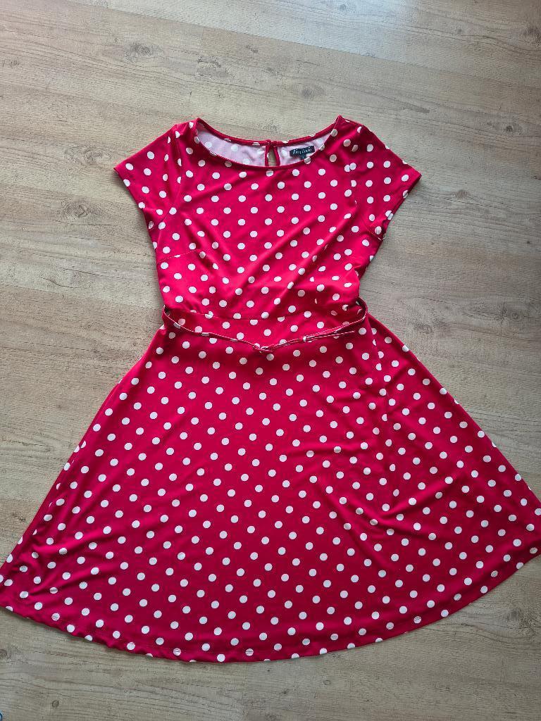 Jurk King Louie polkadot, Kleding | Dames, Jurken, Maat 42/44 (L), Ophalen of Verzenden, Zo goed als nieuw, Knielengte