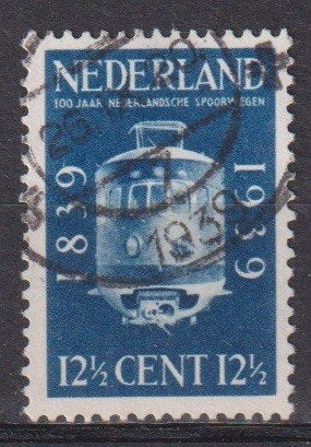 Nederland 1939 nr. 326 Spoorwegen 100 jr. Trein GEST1, Verzenden, Gestempeld, Treinen
