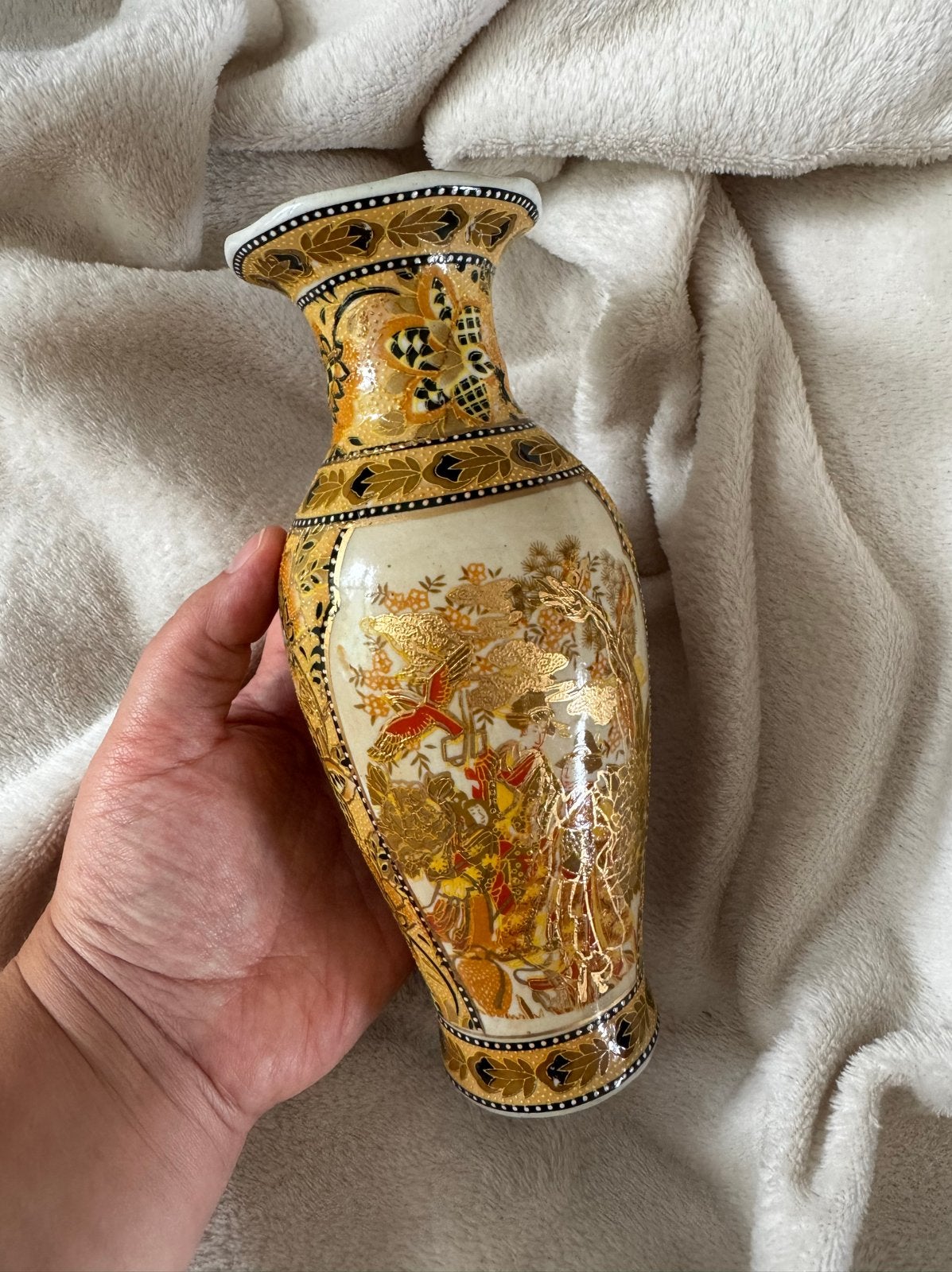 Antieke Japanse Satsuma Vaas - Handgeschilderd Goud, Antiek en Kunst, Antiek | Vazen, Ophalen of Verzenden