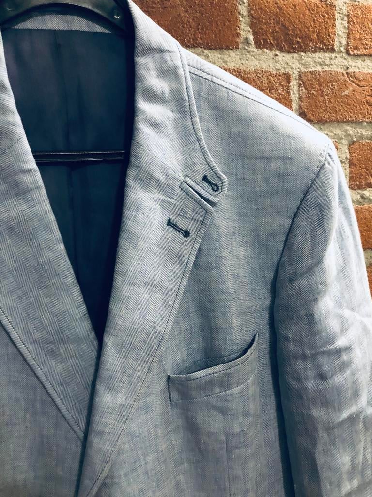 Roy Robson Tollegno 100% Linnen Jasje Mt 52, Kleding | Heren, Ophalen of Verzenden, Zo goed als nieuw, Maat 52/54 (L), Blauw