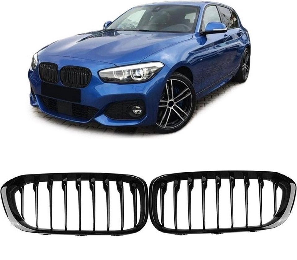 Grill Nieren Voor Bmw 1 Serie F20 F21 LCI Glans Zwart Enkele