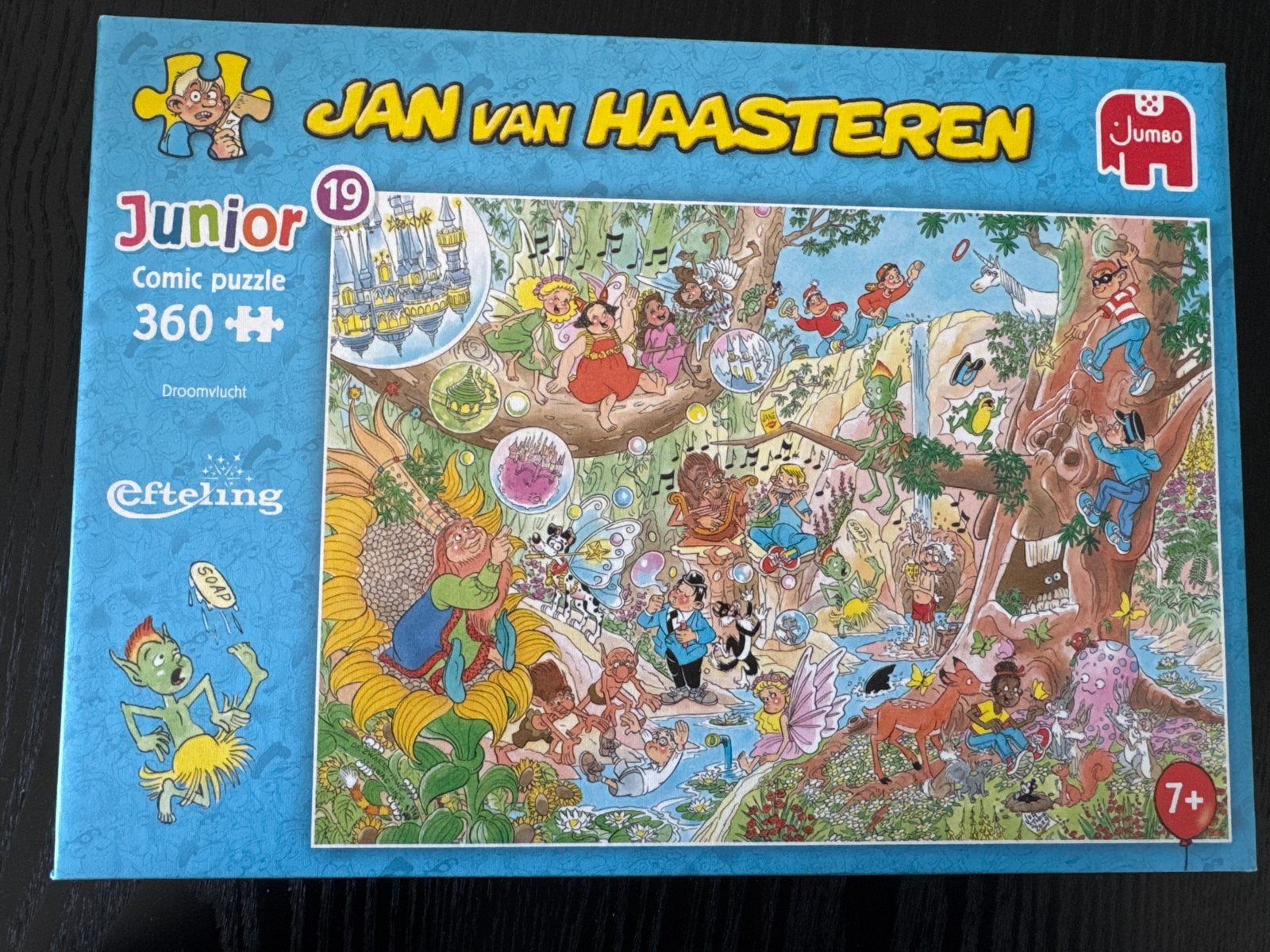 Jan van Haasteren Junior Efteling Droomvlucht 360 stukjes, Ophalen of Verzenden, Minder dan 500 stukjes, Zo goed als nieuw, Legpuzzel
