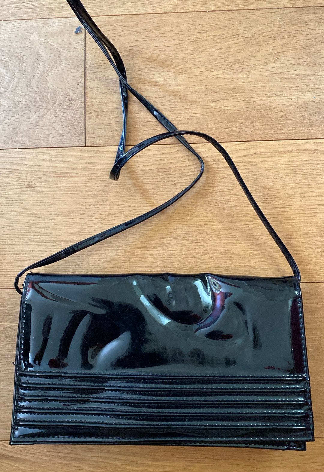 Vintage zwart avondavondtasje lak, Sieraden, Tassen en Uiterlijk, Tassen | Damestassen, Ophalen of Verzenden, Zo goed als nieuw