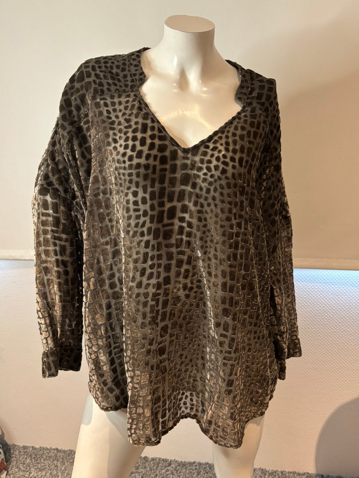 French connection bruine blouse maat l, Bruin, ., Maat 42/44 (L), Ophalen of Verzenden