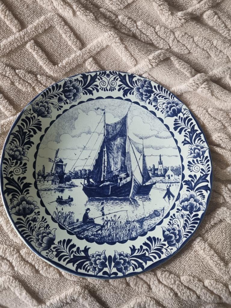 Groot Delfts Blauw Wandbord 20 euro - Hollandse Scène, Antiek en Kunst, Antiek | Wandborden en Tegels, Ophalen