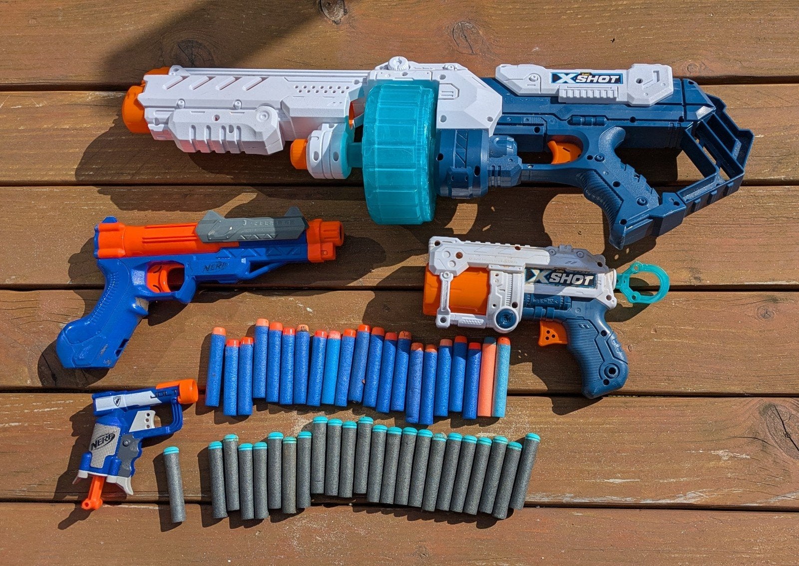 Nerf en X-Shot pistolen inclusief pijltjes, Ophalen of Verzenden, Gebruikt