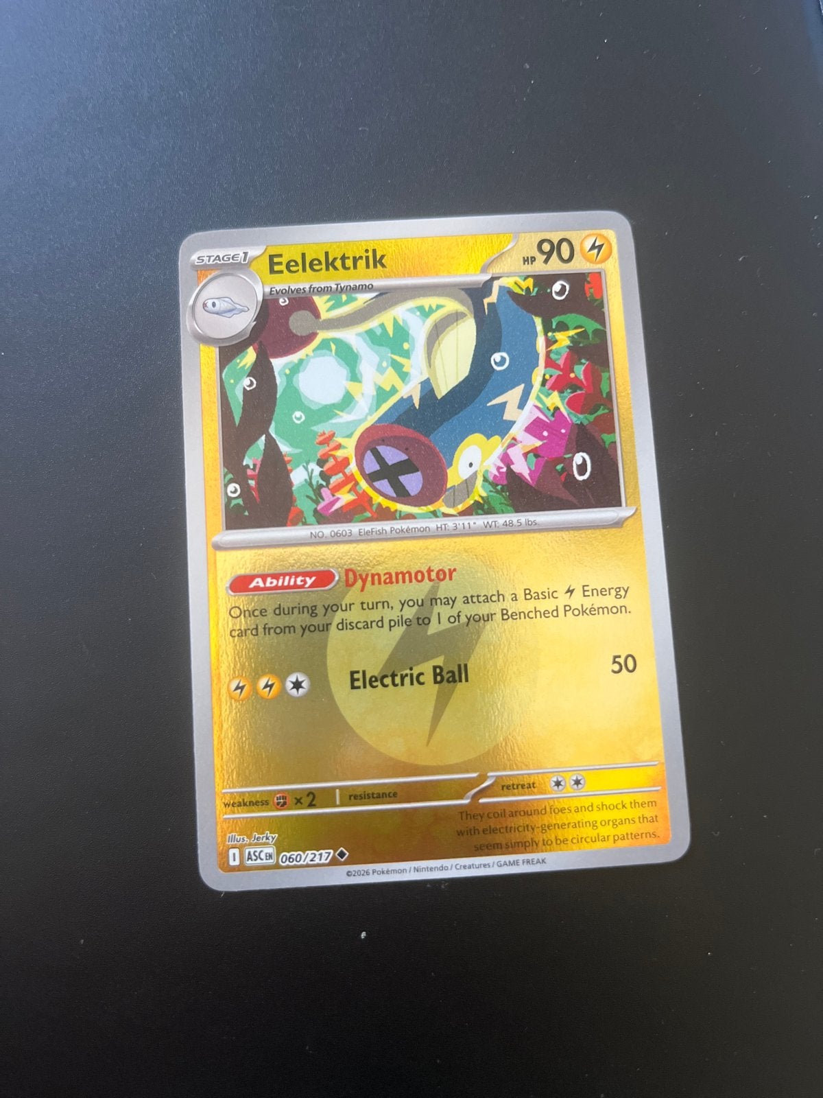 Eelektrik #060/217 Reverse Holo (Energy) Pokémon Kaart, Ophalen of Verzenden, Zo goed als nieuw, Losse kaart, Foil