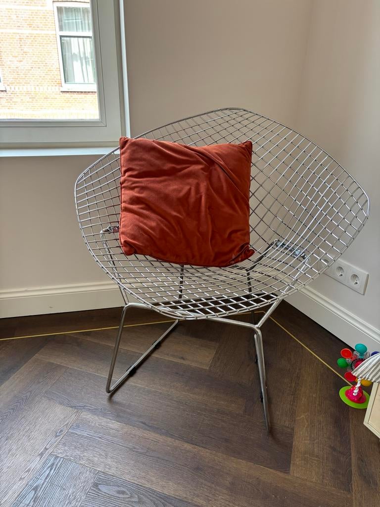 Replica Diamond chair - Harry Bertoia, Huis en Inrichting, Ophalen, Minder dan 75 cm, Zo goed als nieuw, Metaal