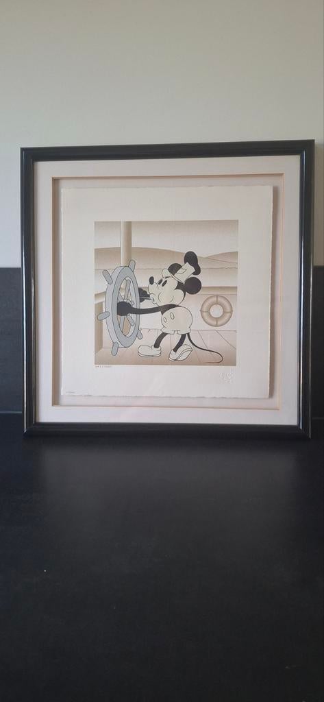 Disney Steamboat Willie Schilderij - Oplage 841/7500, Antiek en Kunst, Kunst | Schilderijen | Klassiek, Ophalen of Verzenden