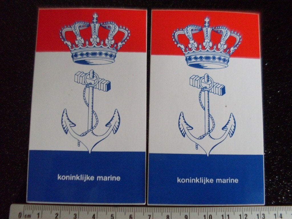 2x sticker koninklijke marine logo embleem vlag nederland NL, Verzenden, Zo goed als nieuw, Bedrijf of Vereniging