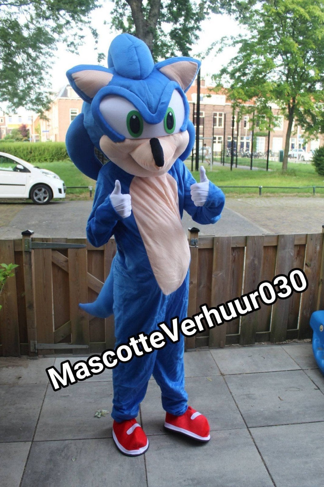 sonic mascotte huren pak met of zonder acteur, Ophalen, Zo goed als nieuw, Verjaardag
