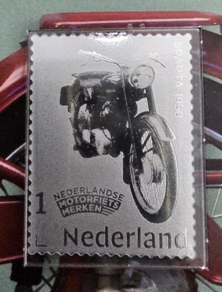 Zilveren postzegel - Sparta 1950 - motorfiets, Ophalen of Verzenden, Na 1940, Postfris