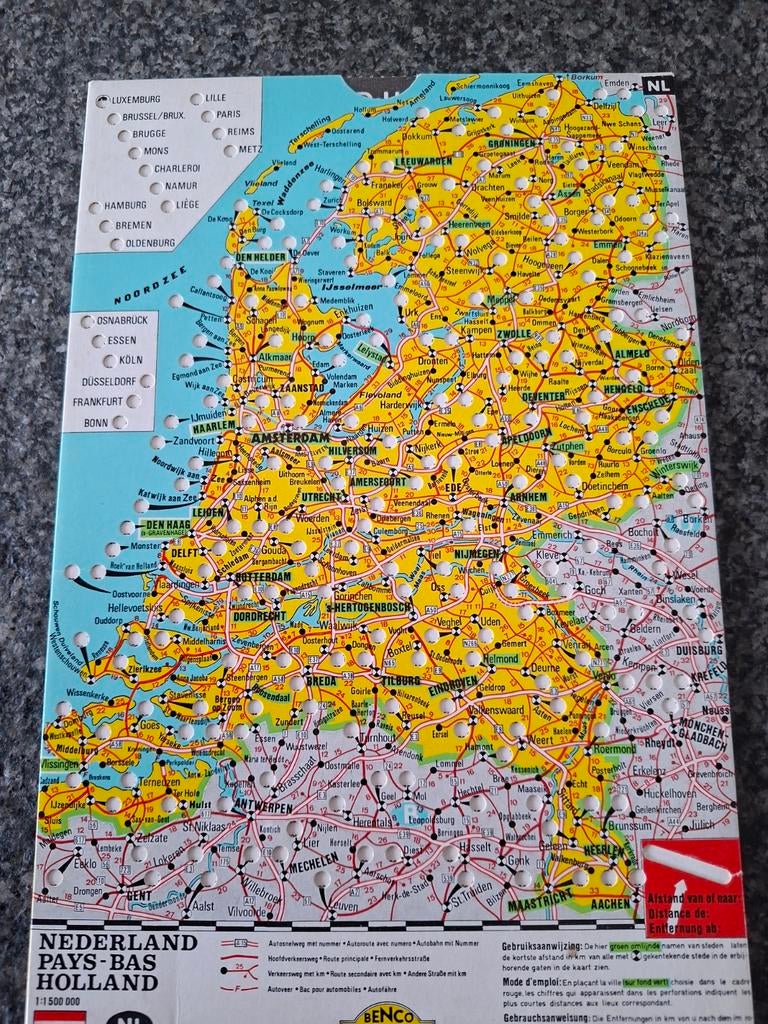 Benco afstandskaart jaren 80 Nederland, Verzamelen, Ophalen of Verzenden, Huis en Inrichting