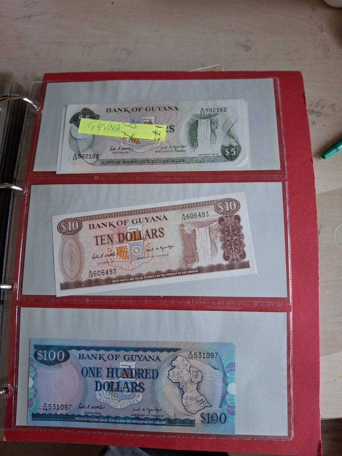 5 biljetten uit Guyana, Ophalen of Verzenden, Zuid-Amerika, Setje