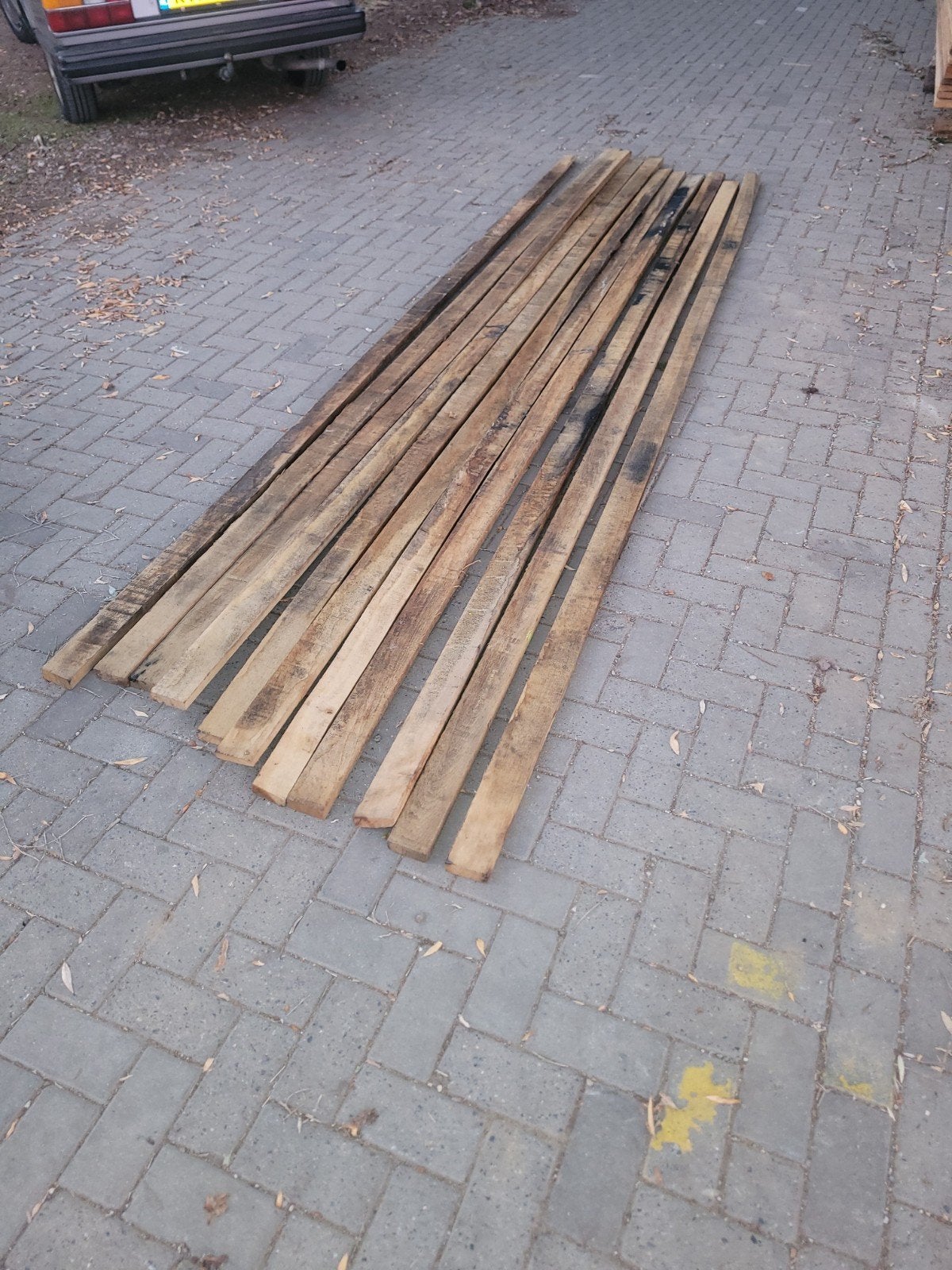 Eiken latten / balkjes 410x80x25mm (11 stuks), Ophalen, Gebruikt, 25 tot 50 mm, Eiken