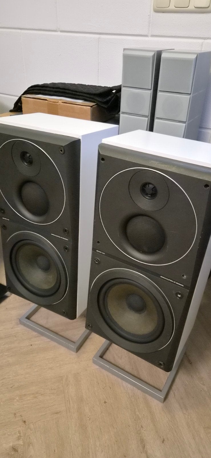 bang en olufsen S-55 passieve luidsprekers toppers!, Audio, Tv en Foto, Luidsprekers, Refurbished, 60 tot 120 watt, Front, Rear of Stereo speakers