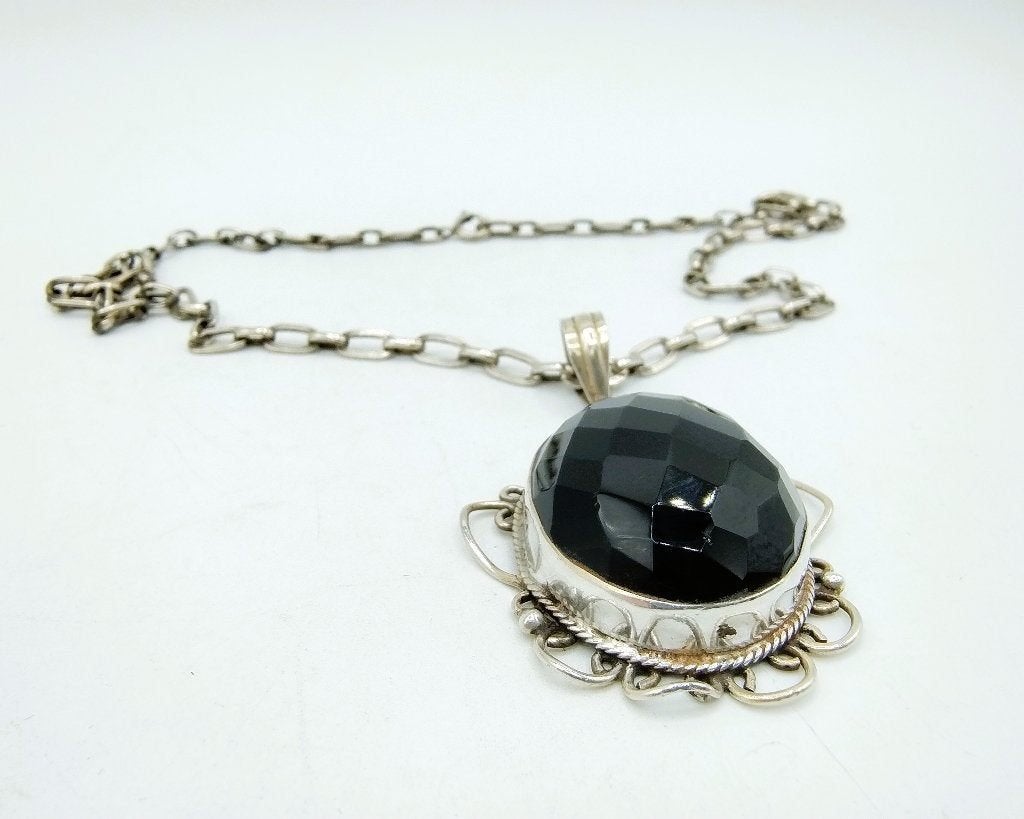 Prachtige vintage zilveren schakelketting met gitten hanger, Info@zilverwebsite.nl, Verzenden, Zo goed als nieuw, Zilverwebsite.nl