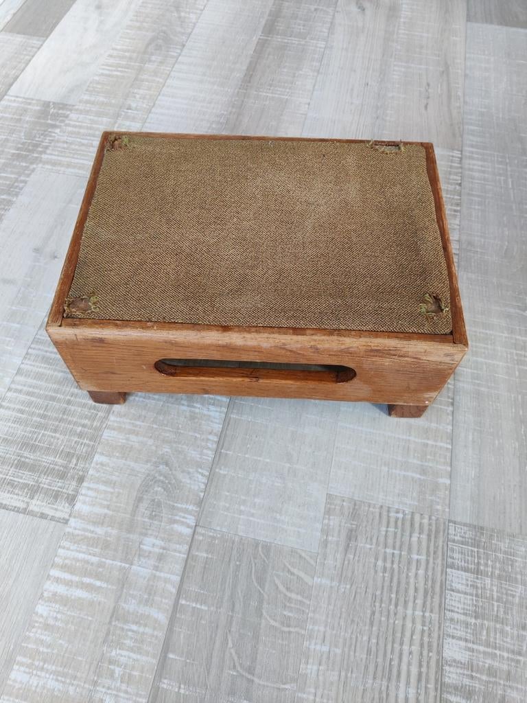 Stoof antiek voetenbankje vintage, Ophalen of Verzenden