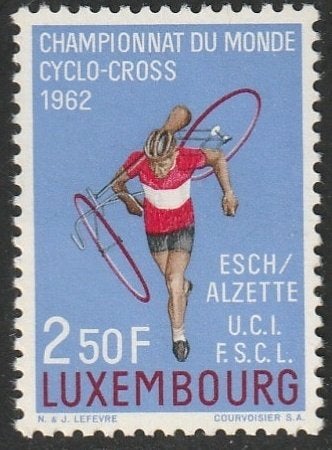 Luxemburg 1962 655 WK Veldrijden 2,50f, Postfris, Ophalen of Verzenden, Luxemburg, Postfris