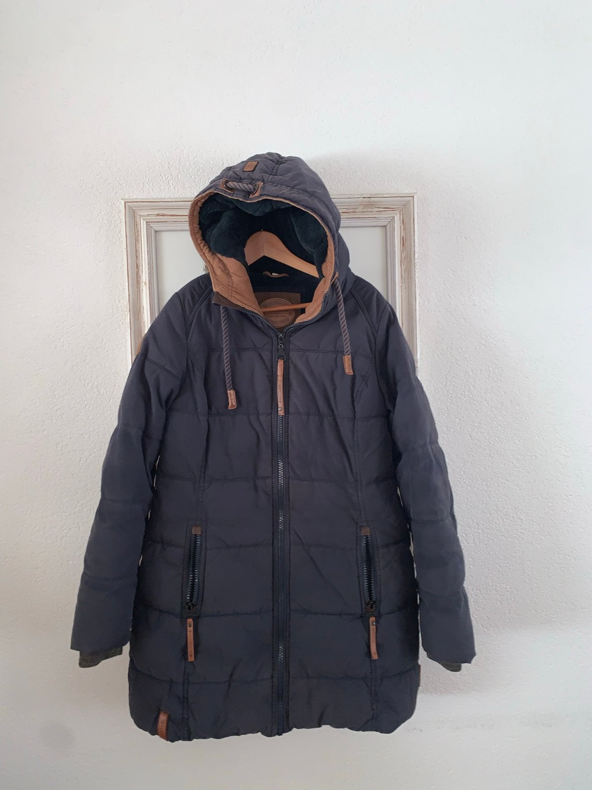 Naketano winterjas met capuchon, maat L, Ophalen of Verzenden, Zo goed als nieuw, Maat 42/44 (L), Blauw