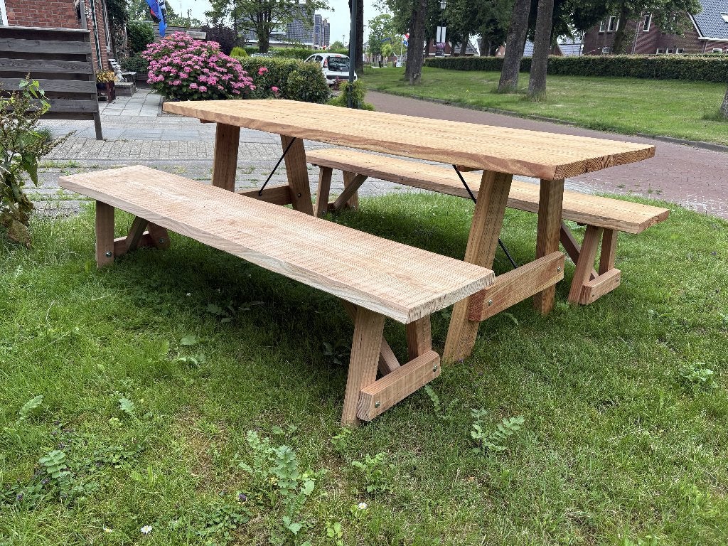 massief houten robuuste tuintafel, Ophalen, Nieuw, Rechthoekig, Hout