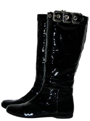 Prada / Miu Miu lak leren laarzen, lakleer, zwart, Mt. 38, Kleding | Dames, Schoenen, Hoge laarzen, Verzenden, Zwart, Nieuw