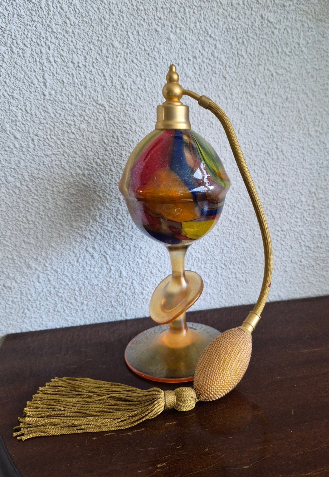 Vintage Mondgeblazen 24% Bleikristall Parfumverstuiver, Ophalen of Verzenden