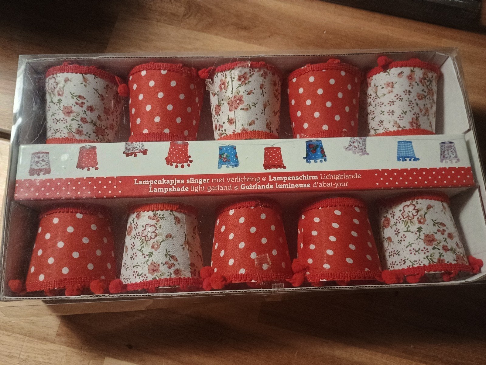 Leuke rode lampenkapjes lichtjes, Meerkleurig, Overige stijlen, Nieuw, Ophalen of Verzenden