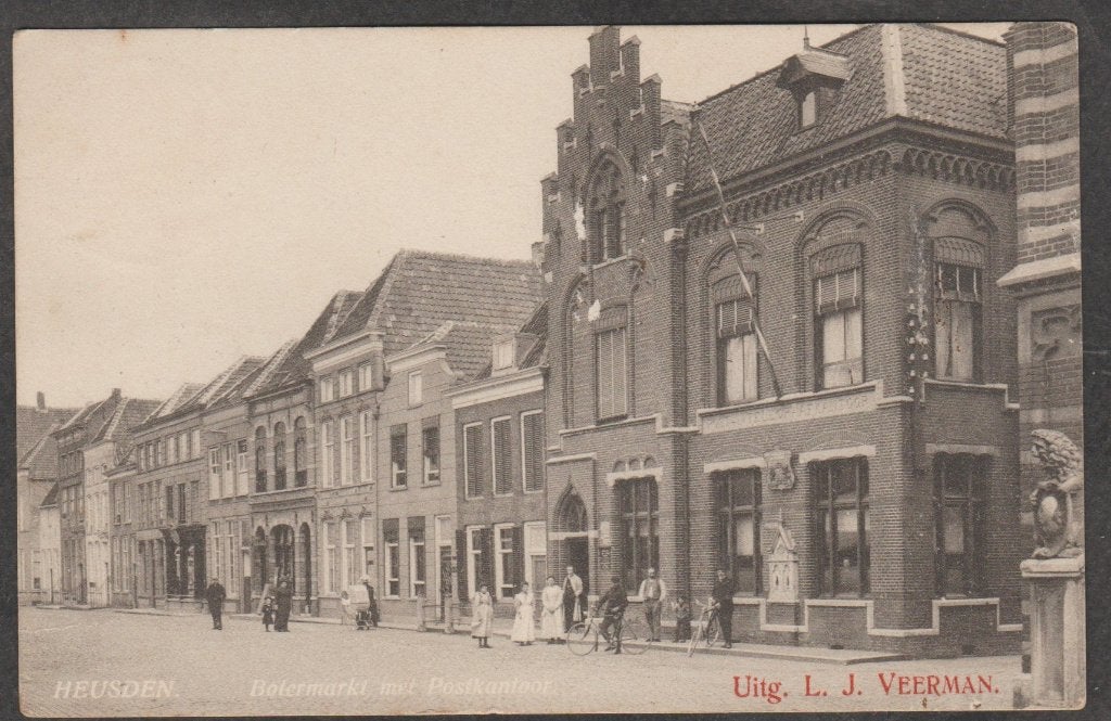 heusden  botermarkt en postkantoor, Verzenden, Voor 1920, Gelopen, Noord-Brabant