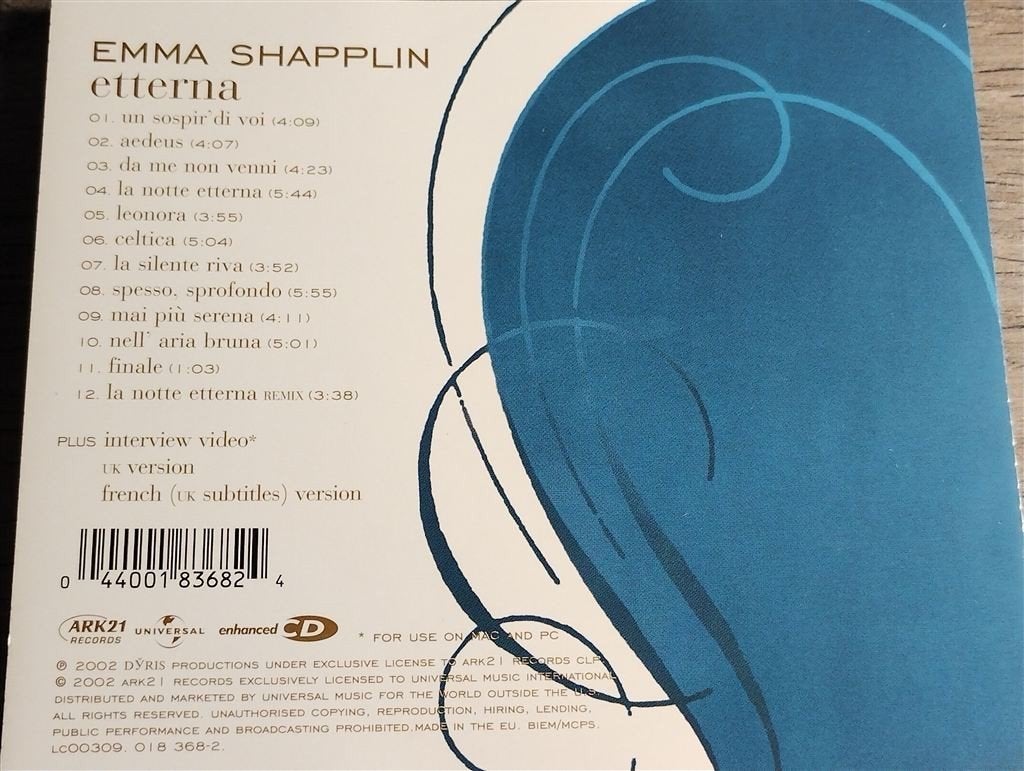 Emma Shapplin - Etterna, Ophalen of Verzenden, Zo goed als nieuw