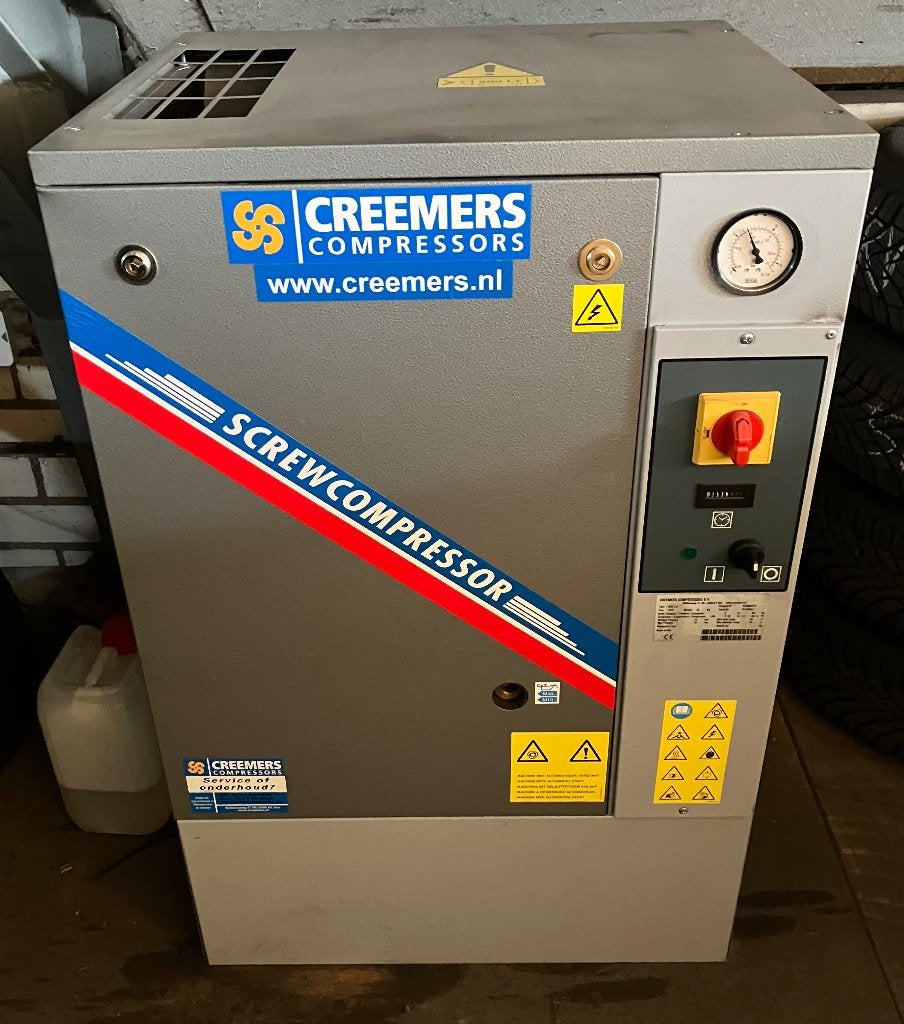 Creemers schroefcompressor 2,2 kW met 900 liter luchtketel, Ophalen, Gebruikt, 200 tot 400 liter/min, Geluidgedempt