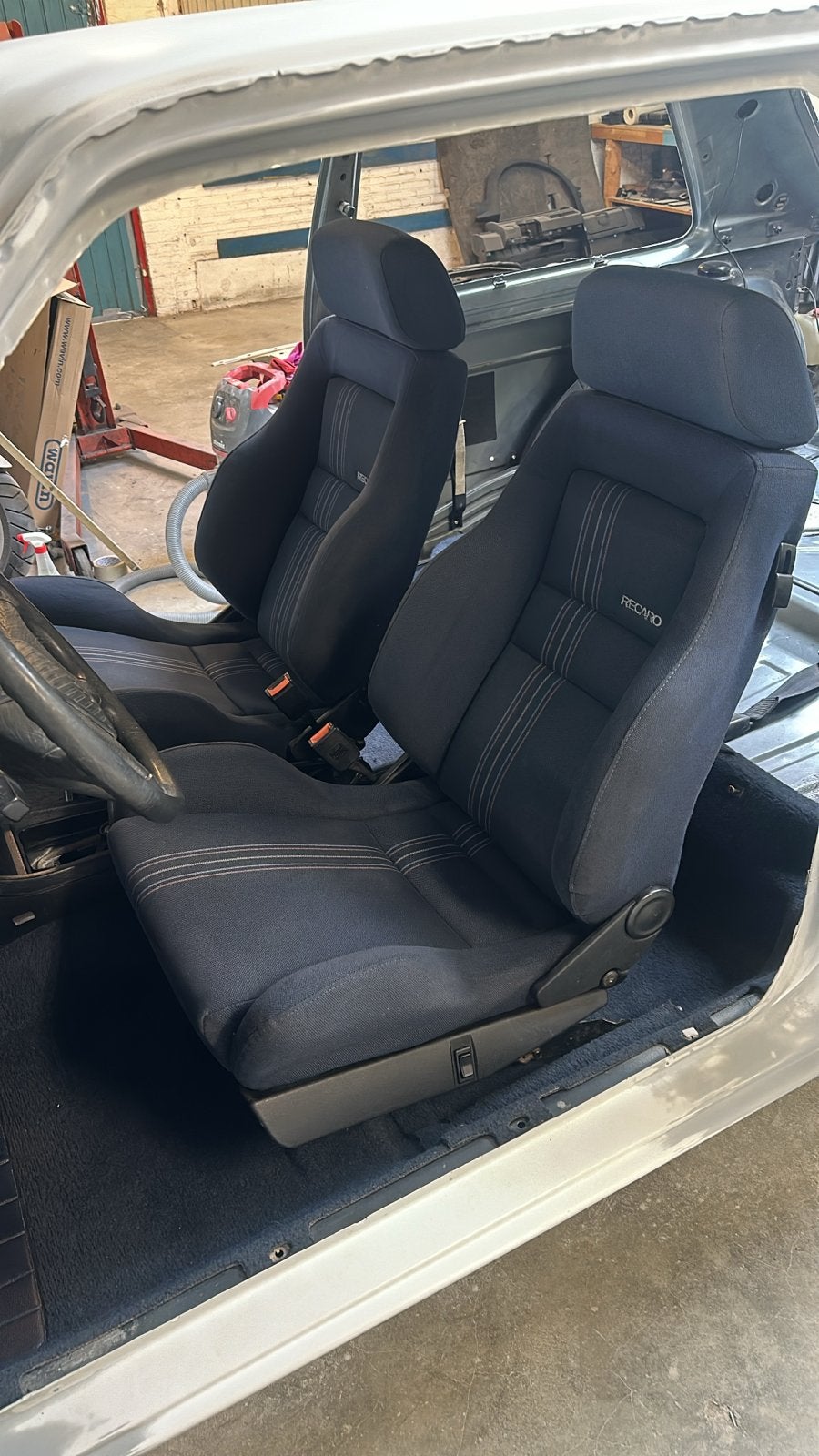 Blauw elektrisch Recaro Interieur Golf 2, Ophalen of Verzenden, Gebruikt, Volkswagen