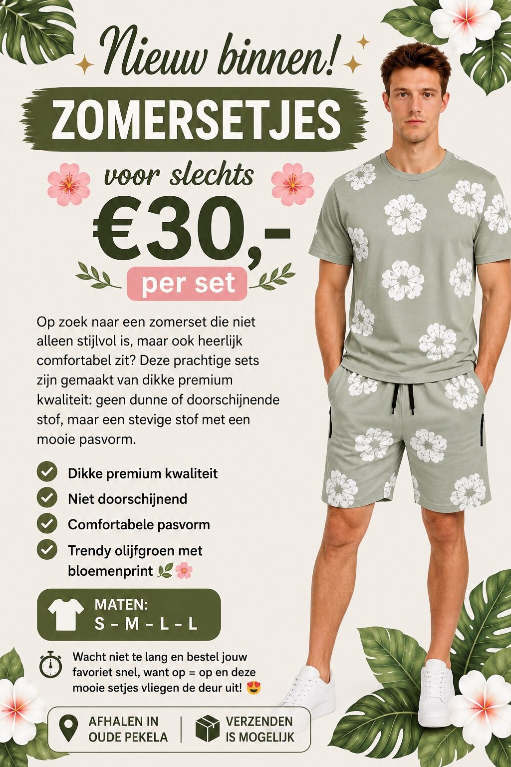 Zomersetjes heren nu scherp geprijsd, Ophalen of Verzenden, Nieuw, Overige maten