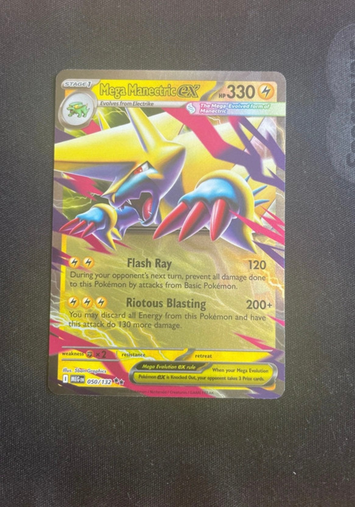 Pokémon Mega Manectric ex 050/132 Mega Evolution, Ophalen of Verzenden, Nieuw, Losse kaart