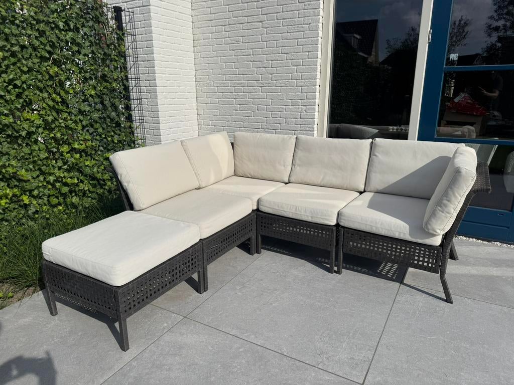 IKEA Kungsholmen Loungeset met Fröson/Duvholmen kussens, Tuin en Terras, Tuinsets en Loungesets, Ophalen, 5 zitplaatsen, Kunststof