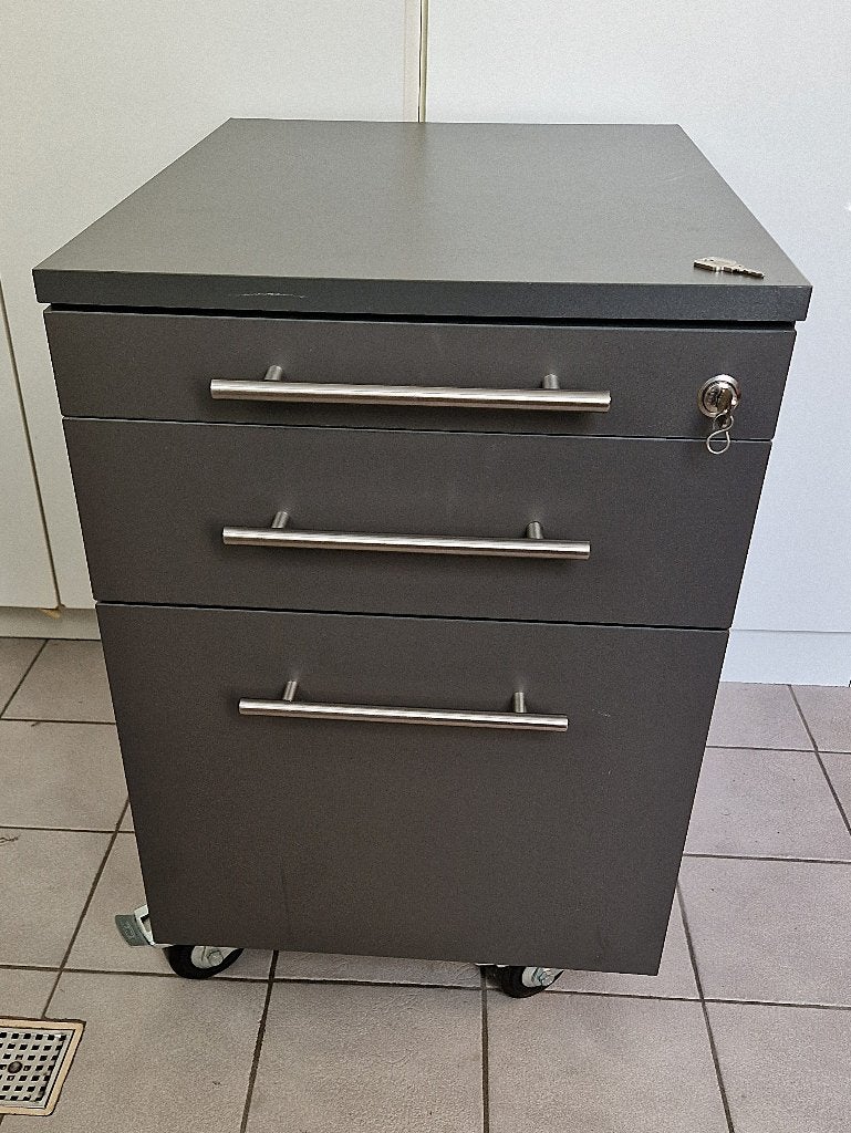 Bureau Ladeblok met 3 Laden, Ophalen, Overige typen, Gebruikt, Grijs